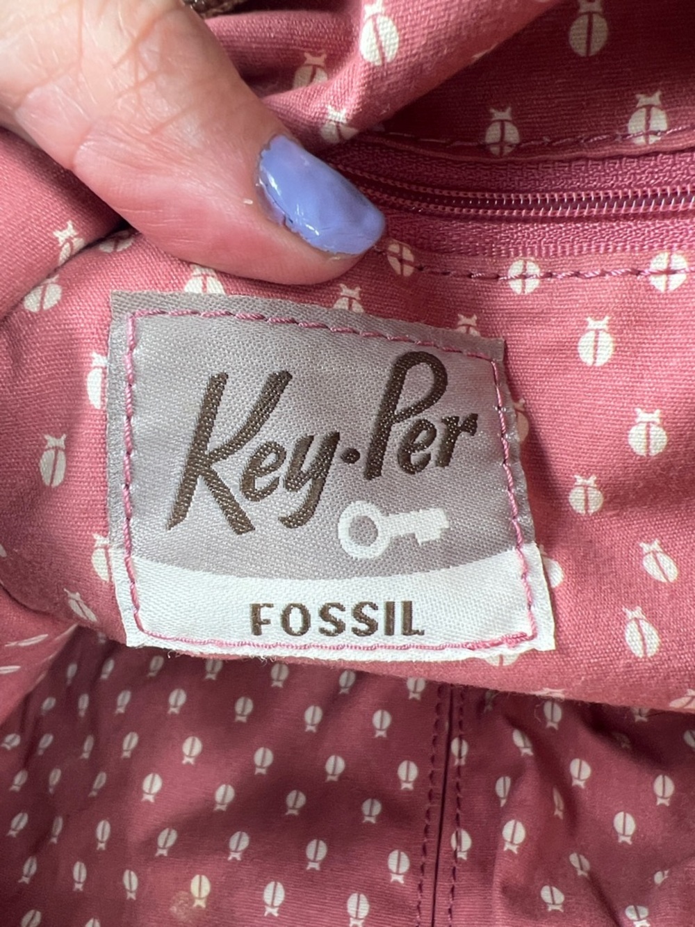 Fossil Key-Per Abstract Floral Coated Canvas Shopper Tote ZB5126 | EUC - Picture 7 of 10
